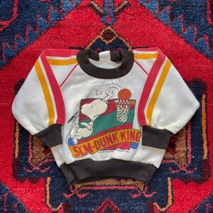Vintage Snoopy Slam Dunk King Crewneck Kids Sweatshirt